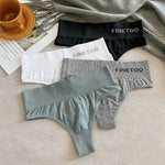 3Pcs M-2XL Seamless Thongs Women High Waist G-string Ladies Comfortable Bikini Panties Thong Underpants Girls Underwear Lingerie