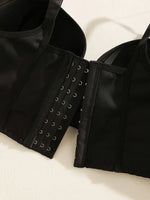 Solid Full Coverage Plus Size Women's Underwear Set Wide Panel Underwire Brassiere Large Bust Anti Sagging Lingerie