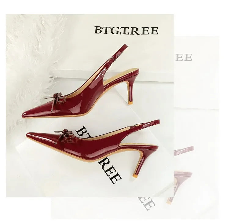 2026 Latest Light Luxury Style Women's Casual High Heel Sandals Summer Exquisite Pointed Shallow Mouth Fine Heel Modern Sandals
