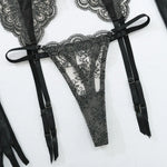 Toucheart 4 Piece Set Sexy Embroidered Lace Erotic Backless Lingerie For Women Mesh Patchwork Lace See-Through Sexy Lingerie Set