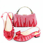 Doershow nice African Shoes And Bag Matching Set With blue Hot Selling Women Italian Shoes And Bag Set For PartyHAS1-10