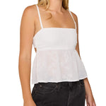 Women's Summer Fashion Slim Camisole Floral Jacquard Spaghetti Strap Back Cutout Tank Tops Streetwear