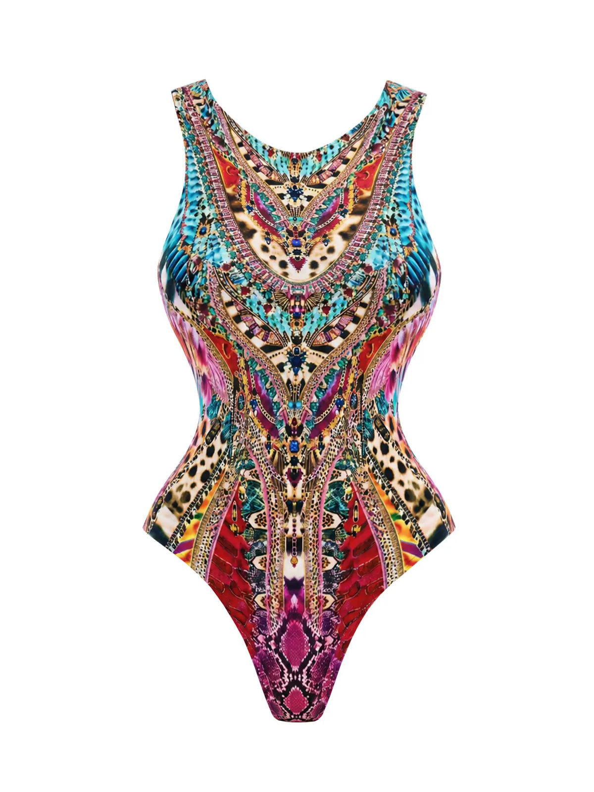2026 Glamorous Multicolor Swimwear with Unique Pattern High-Cut Legs Perfect for Beach Wear Pool Parties Summer Getaway Vacation