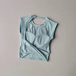 Sexy Short Backless Fixed Chest Pad Sports T-shirt Vest Women's Tight Fitting Quick Drying Slimming Yoga Suit Top Clothing