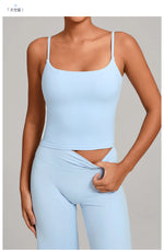 GYM Tank Top With Built In Bra women's Yoga clothing running Square Neck fitness vest beautiful back sports Workout