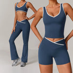 Yoga Set2 Pieces Workout Outfits Fitness Sportswear Gym Tracksuit High Waist Leggings Sports Bra Athletic Wear Women Clothes