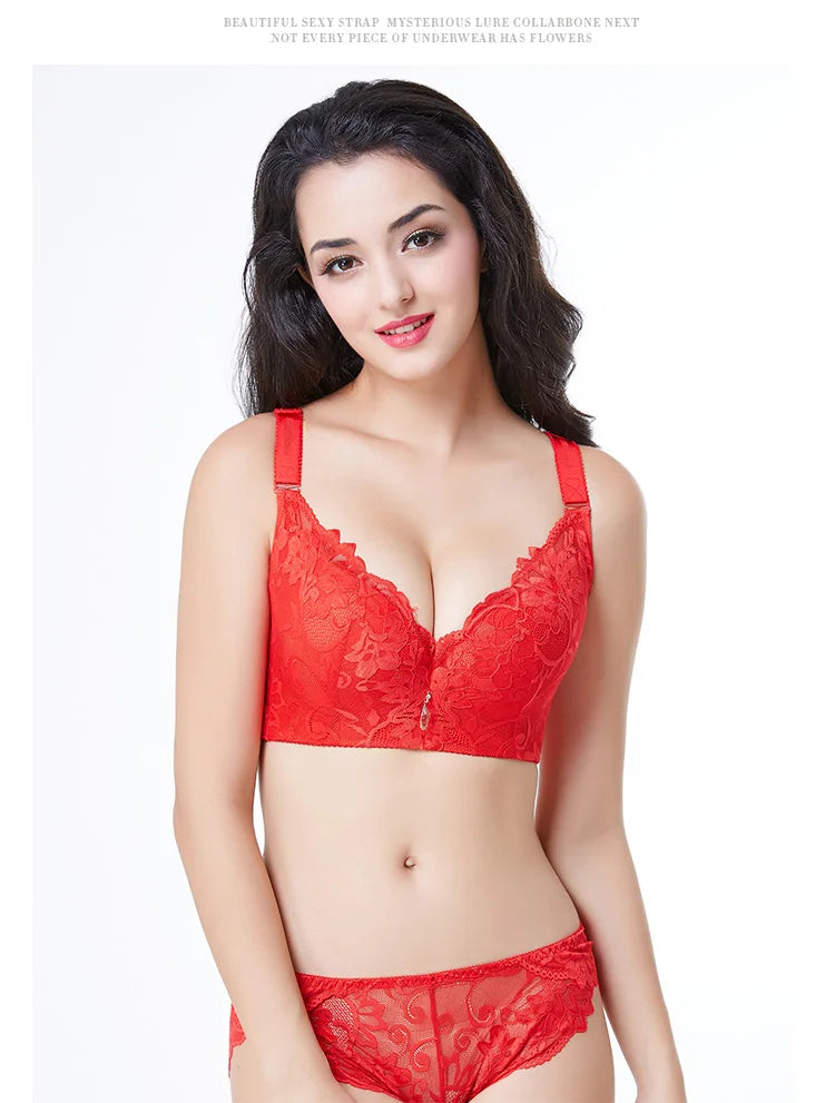 Sexy Women Bra Plus Size C D E Cup Push Up Bra Brassiere Side Adjustment Underwear Push Up Bra 75 80 85 90 95 100 105 110 115CDE