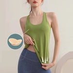 Women's Shockproof Yoga Sports Vest Quick Drying Breathable High-Strength Running Sports Bra with Chest Cushion for Fitness