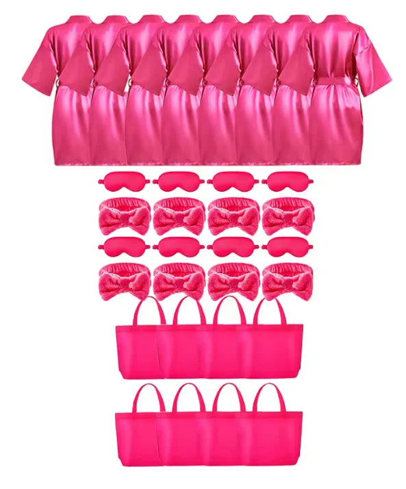6/8/12Pcs Spa Party Robes Gowns for Girls Kimono Satin Robe Kids Birthday Party Favors Slumber Party Robe Birthday Squad Robes
