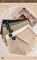 5PCS Seamless Mulberry Silk Underwear Ultral Thin Women's Panties Sexy High Elastic Invisible Briefs Soft Underpants Lingerie