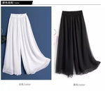 Summer Chiffon Wide Leg Pants for Women Yoga Pants Classica Dancer Trousers Two Layer Dance Practice Clothes Loose Dancing Pants