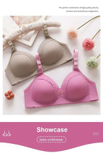 Gathered Side Collection Lifting Underwear Breasts Brassiere Large Size Bra Full Cup Underwear Brassiere No Steel RingBra