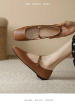 2025 Elegant Woman Square Toe Lolita Lady Barefoot Boat Gold Flats Elegant Soft Sole Ballerina Party Mary Jane Shoes