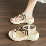 Women's SandalsSummer Soft Bottom Anti Slip Sweet Tourism Vacation Beach Flat Shoes Women's Sandals