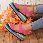 Light Weight Women Summer Sandals Leisure Wedges Shoes Rainbow Sole Soft EVA Girls Student Daily Walking Sandalias Plus Size 42