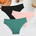 3PCS Women's Cotton Briefs Panties Female Sexy Low Waist Underwear M-XL Breathable Panty Girls Comfortable Intimates Lingerie