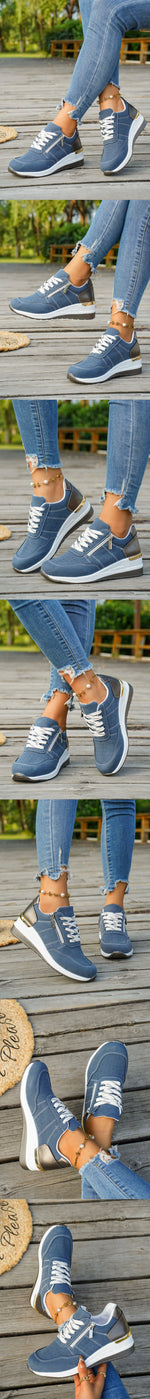 EUR Size 44 Leisure Black Wedges Trainers Sneakers Summer Pink 5.5cm Heels Comfy Walking Casual Shoes Women Daily Wear Footwear