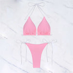S - XL Sexy Halter Strappy High Cut Bikini Women Swimwear Female Swimsuit Two-Pieces Bikini Set Bather Bathing Suit Swim V6244