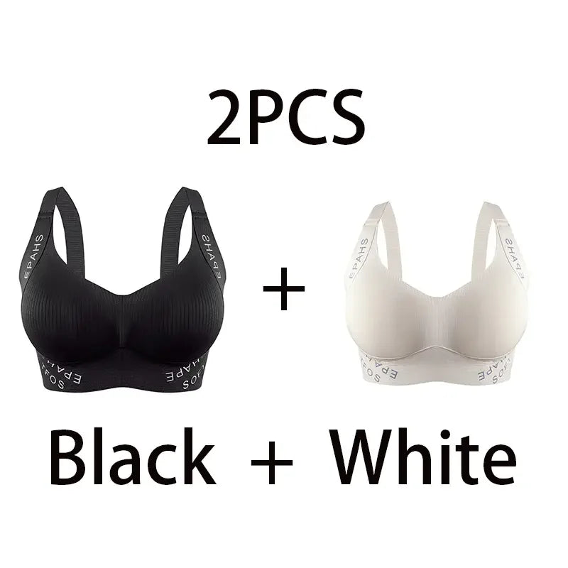 2pcs/set Seamless Push Up Bras for Women Jelly Glue Bralette Anti-sagging Female Underwear Padded Comfortable Sports Lingerie