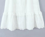 White Cotton Summer Skirt Women Embroidery A-line Long Skirt Spring Lace Up Beach Bobho Skirt Bottoms High Quality Faldas Mujer