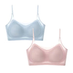 2Pcs/Set Seamless Bras For Women Padded Bra Sexy Lingerie Comfy Solid Color Tube Top Thin Straps U-Back Underwear M-4XL