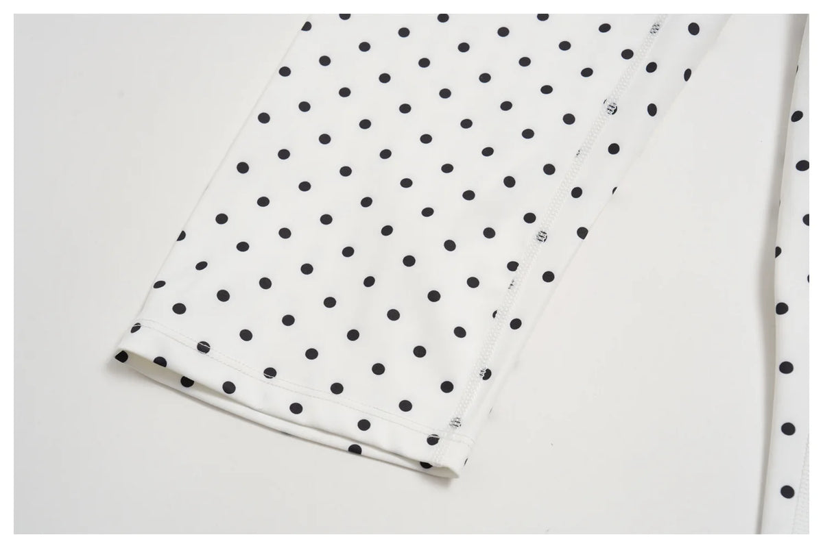 New Summer Women White Polka Dot Print Yoga Sets Hanging Neck Slim Sport Vest High Waist Mid Pants Gym Two-piece Workout Clothes