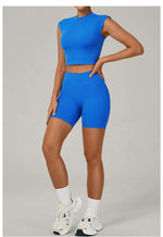 Naked Yoga Sets Women Quick Drying Slim Sports Shirt Fitness Suit Outdoors Sport High Waist Shorts Tight Running Workout Clothes