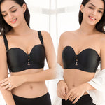 Sexy Women Strapless Bra Invisible Breast Lift Up Leopard Slim Seamless Breathable Wireless Brassiere Wrapped Chest Big Size 52F