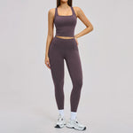 New Yoga Set 2PCS Gym Clothes Workout Outfits Women Long-sleeved T-shirt Sportswear Tracksuits Fitness Sports Vest Gym Leggings
