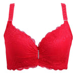 Plus Size Female Lace Bra Thin Bralette 80-105 C/D Cup Push Up Brassiere Widening Side 4-Row Button Bras Absorbs Sweat Underwear