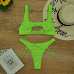 Micro Bikini 2022 Sexy Women Swimsuit Female Rib Bikini Set Push Up Women Swimwear Brazilian Biquini Cut Out Neon Bathing Suit