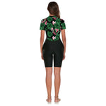 Vintage Leaves Print Patchwork One Piece Swimsuit Women 2025 Sports Front Zipper Slim Swimwear Athletic Bathing Suit Monokini