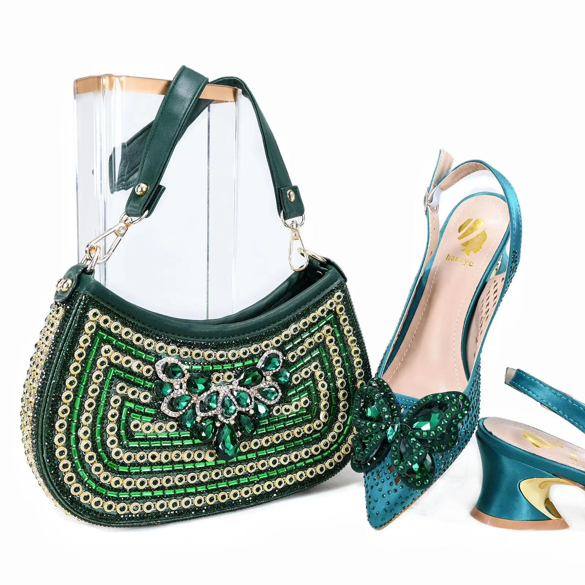 doershow Italian Shoe and Bag Set New 2024 Women Shoes and Bag Set In Italy blue Italian Shoes with Matching BagHTG1-3