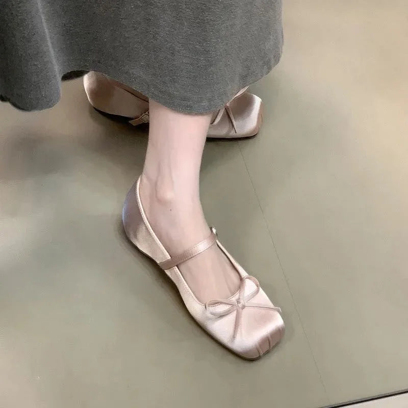 New Ballet Flats Women Bowknot Loafers Ladies Shallow Daily Shoes Comfort Woman Flattie Slip on Shoes