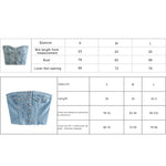 Women Summer Denim Vest Off Shoulder Street Casual Party Street Buttons Short Wrap Chest Tops