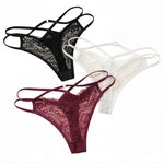3 Pcs Multi-color Sexy Lace Thong Solid Color Underwear Seasonal thong for women clothing Spring/summer New Product C937-1