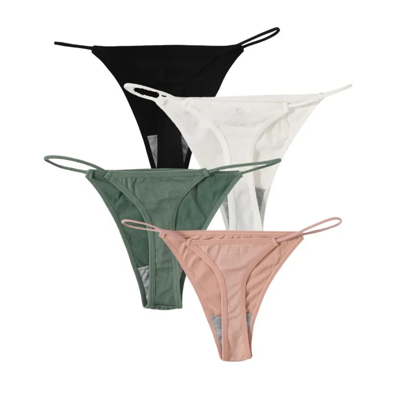 4Pcs/Set Women G-String Thongs Seamless Panties Sexy Lingerie Low Rise Female G-String High Cut Pantys Underwear