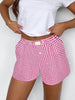 Teen Girls Plaid Shorts Elastic Waistband Pull-On Casual Lounge Summer Outfit Red Blue Color Women's Fashion