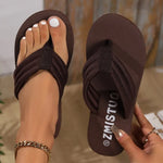 Women's Fashion Wedge Flip Flops Summer Platform Lightweight Beach Slippers Black Girls Indoor Street Sandals