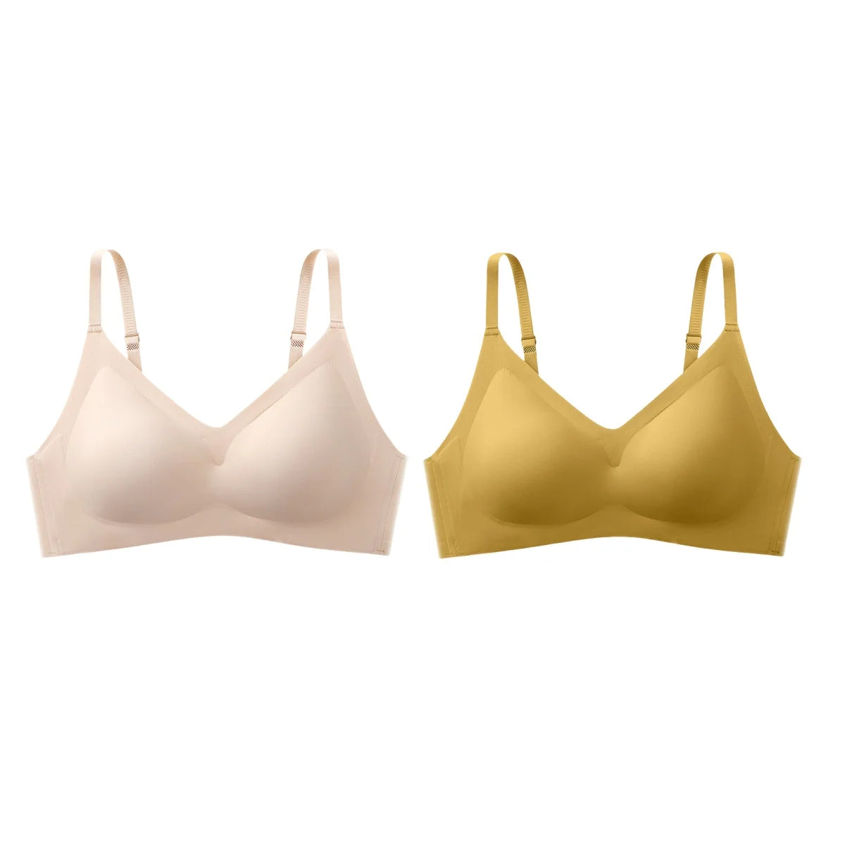 2Pcs/Set Seamless Bras For Women Wire Free Push Up Underwear Sexy Lingerie Invisible Bra Top Removable Pads Female Intimate