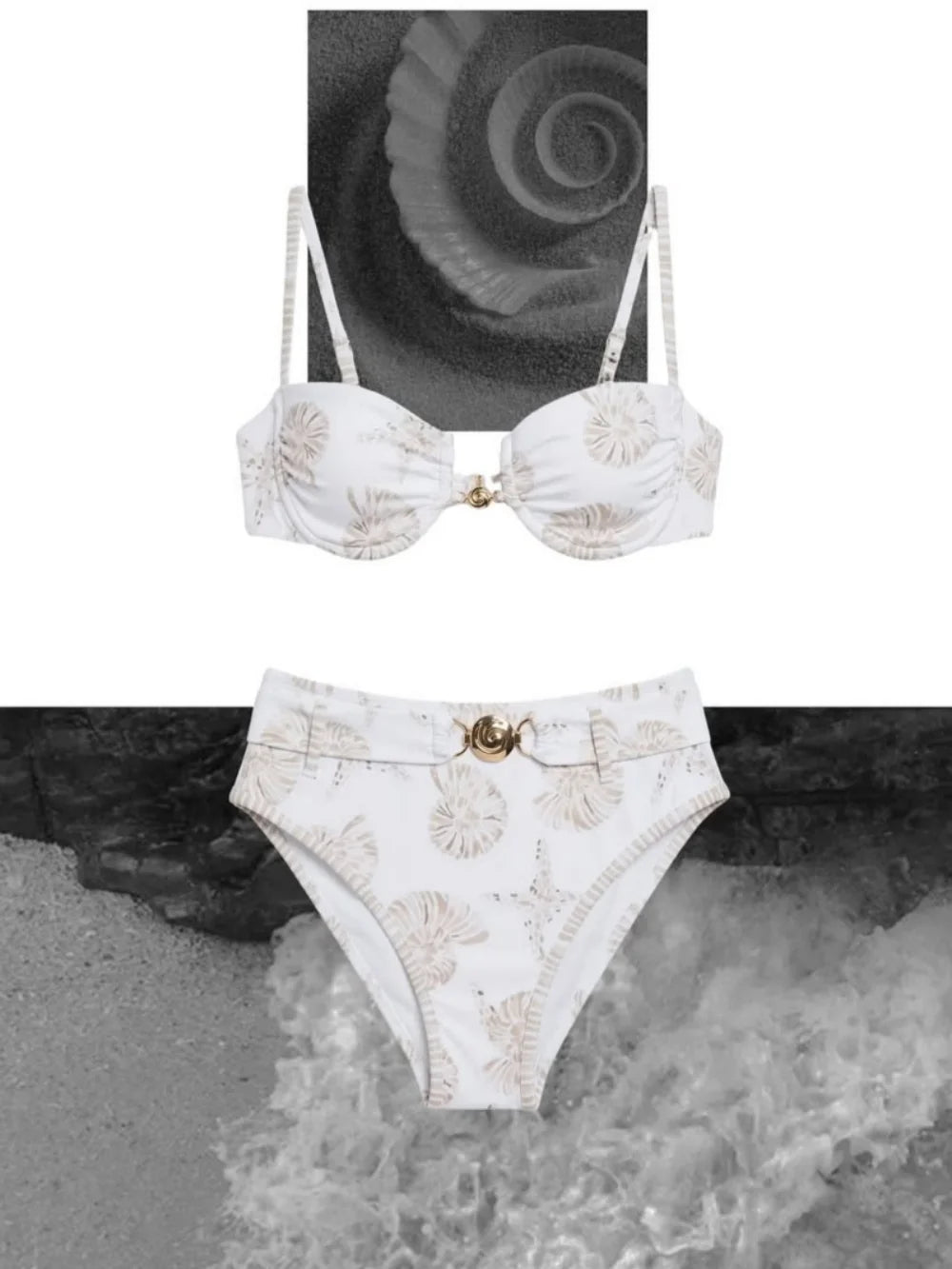 Luxury Underwire Metal Decorated Biquini Women's Swimsuit Fashion Mujer Low Waist Bikini Swimwear Lady Bathing Suit Beachwear