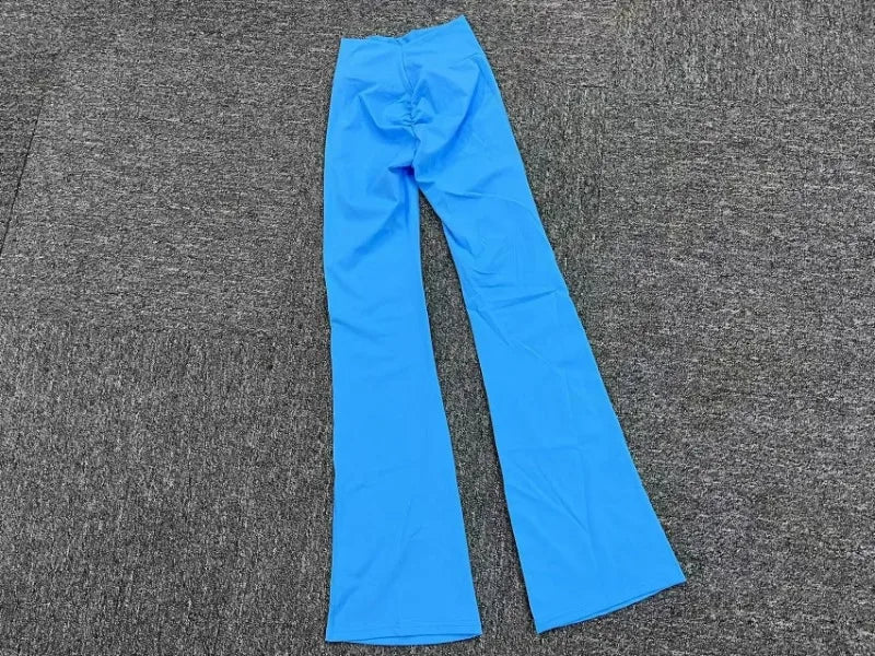 Women's Seamless Yoga Leggings Pants Sports Fitness Peach Hip-lifting High Waist Slimming Dance Training Workout Flared Pants