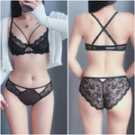 Sexy Lace Bra Set Large Breasts Ultra Thin Full Coverage Push Up Effect Big Cup Supporr Detachable Straps Pure Sensual Underwear