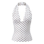 Women's Halter Tops Striped V Neck Sleeveless Open Back Slim Fit Vest Summer Party Daily Casual Wear Street Tank Tops