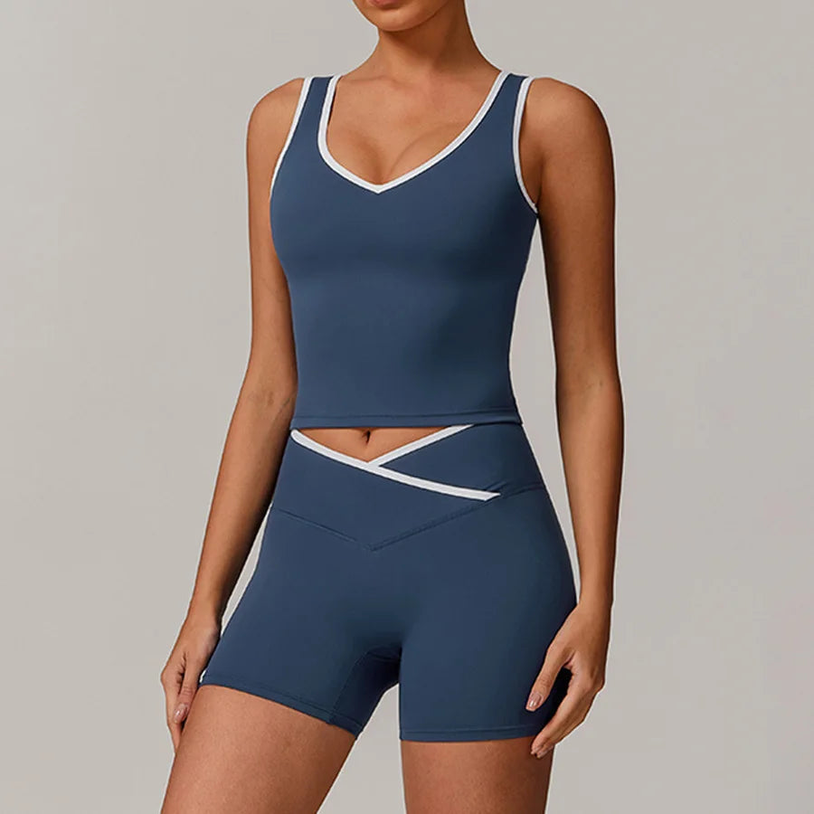 Yoga Set2 Pieces Workout Outfits Fitness Sportswear Gym Tracksuit High Waist Leggings Sports Bra Athletic Wear Women Clothes