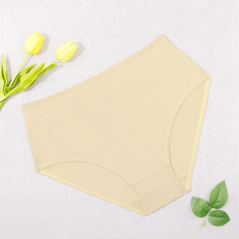 Beauwear Ultra Thin Elastic High Waist Panties for Women Underwear Ladies Big Size Briefs Plus Size Satin Sexy Female Panties