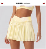 2026 Summer Tennis Short Skort Women Quick Drying High Waist and Abdominal Compression Lace Ruffles Yoga Golf Pleate Mini Skirt