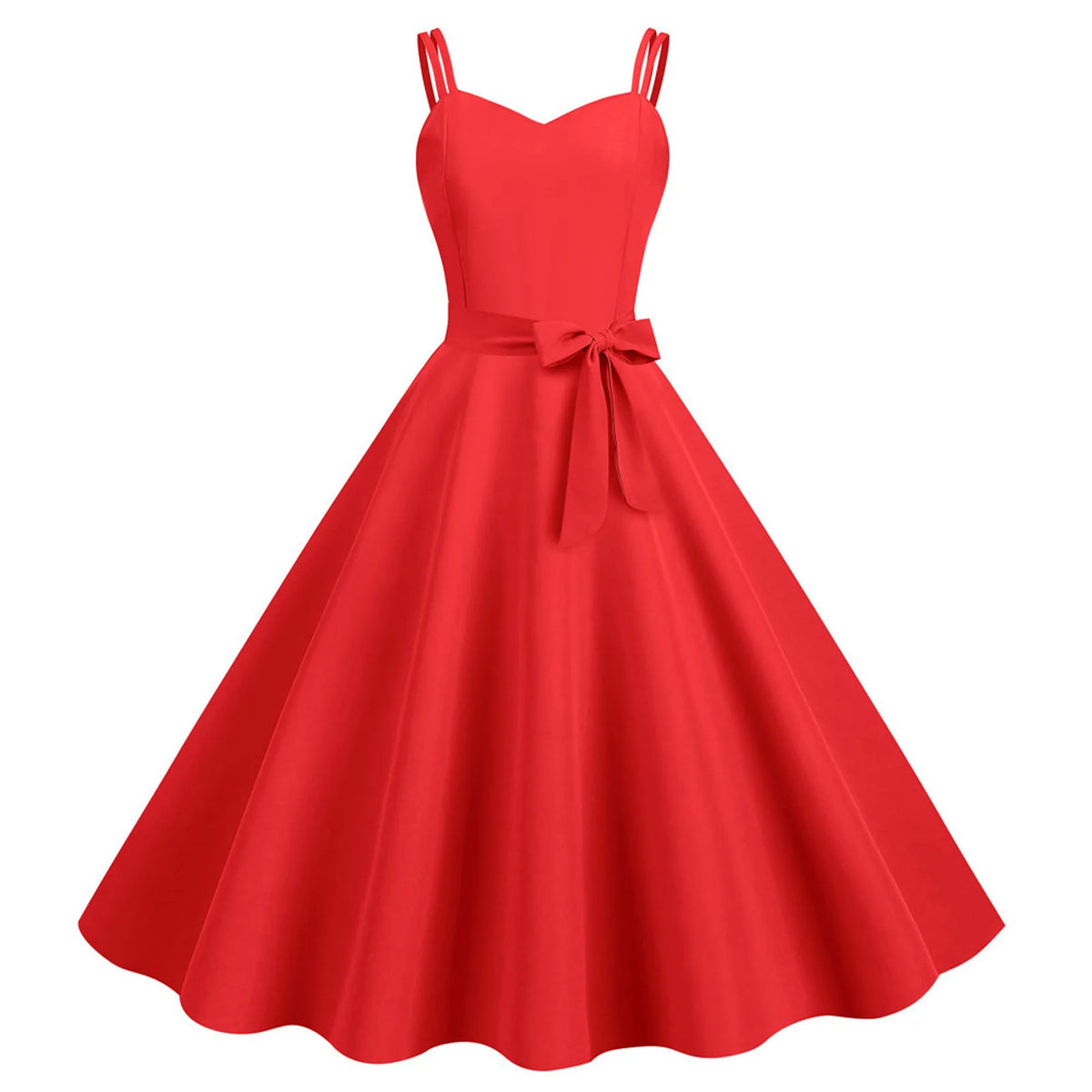 Womens Sleeveless Dress 1950s Housewife Evening Party Prom Dress Temperament Womens Dresses Female Holiday Loose Beach Dresses