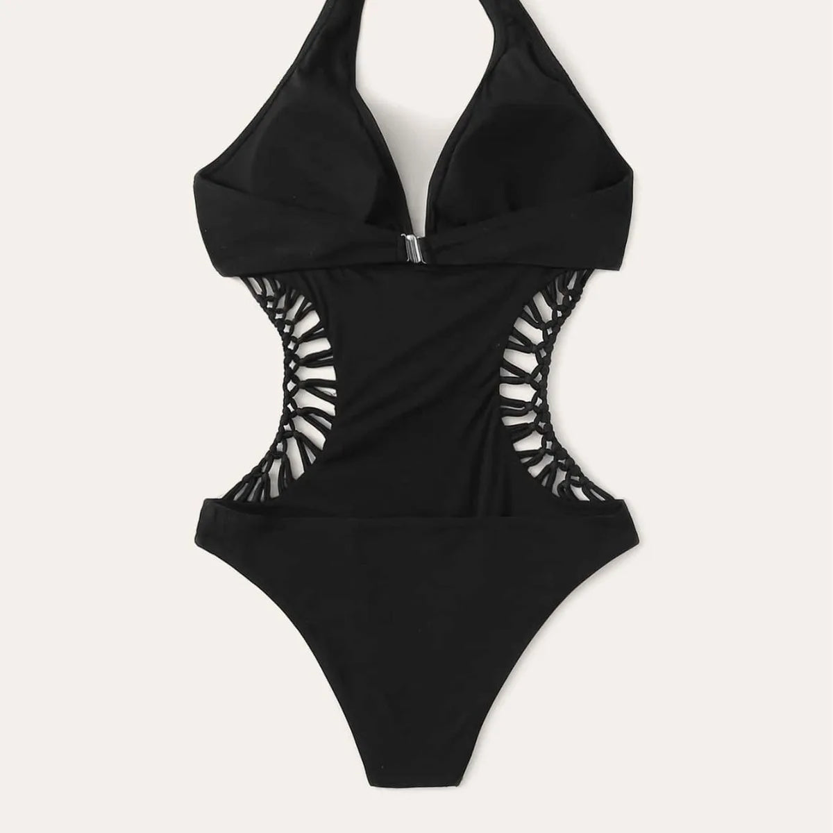 2024 Sexy Women's Cross One Piece Swimsuit Black Cut Out Swimwear Women Bathing Swimming Suit Female Beachwear Outdoor Bodysuit