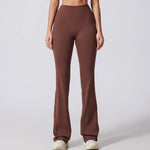 DIAS FIT JOY Women's Hip lifting flared pants high waisted yoga fitness pants sports micro flared yoga pants wide leg pants